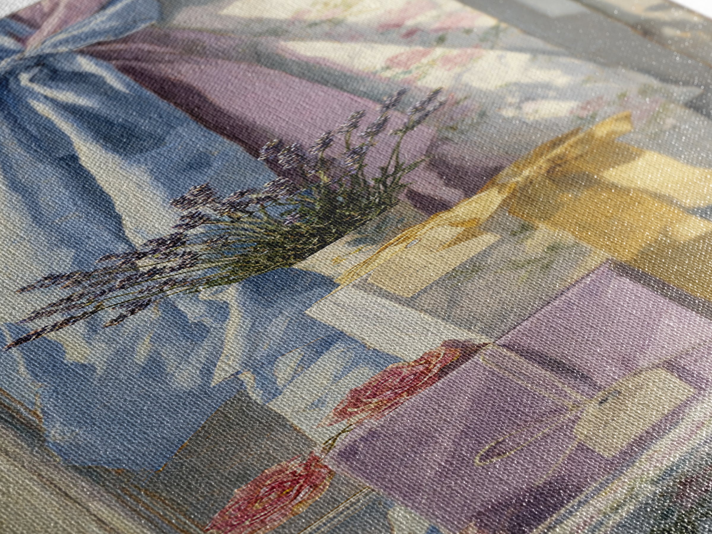 Lavender Sachet and Ribbon Still Life Canvas Print, Laundry Room Art, Rustic Home Decor, Living Room Decor, Fine Art, Clean, LRA-1x3-5