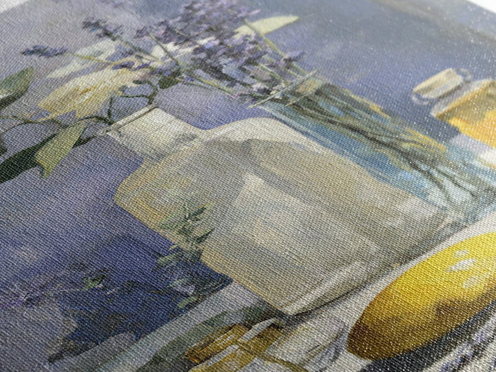 Lemon and Clean Linen Still Life Canvas Print, Laundry Room Art, Laundry Room Decor, Living Room Decor, Abstract Art, Clean, LRA-1x3-63