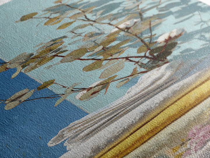Sunlit White Towels and Eucalyptus Branch Framed Canvas Print, Laundry Room Art, Custom Wall Art, Living Room Decor, Clean, LRA-1x3-71