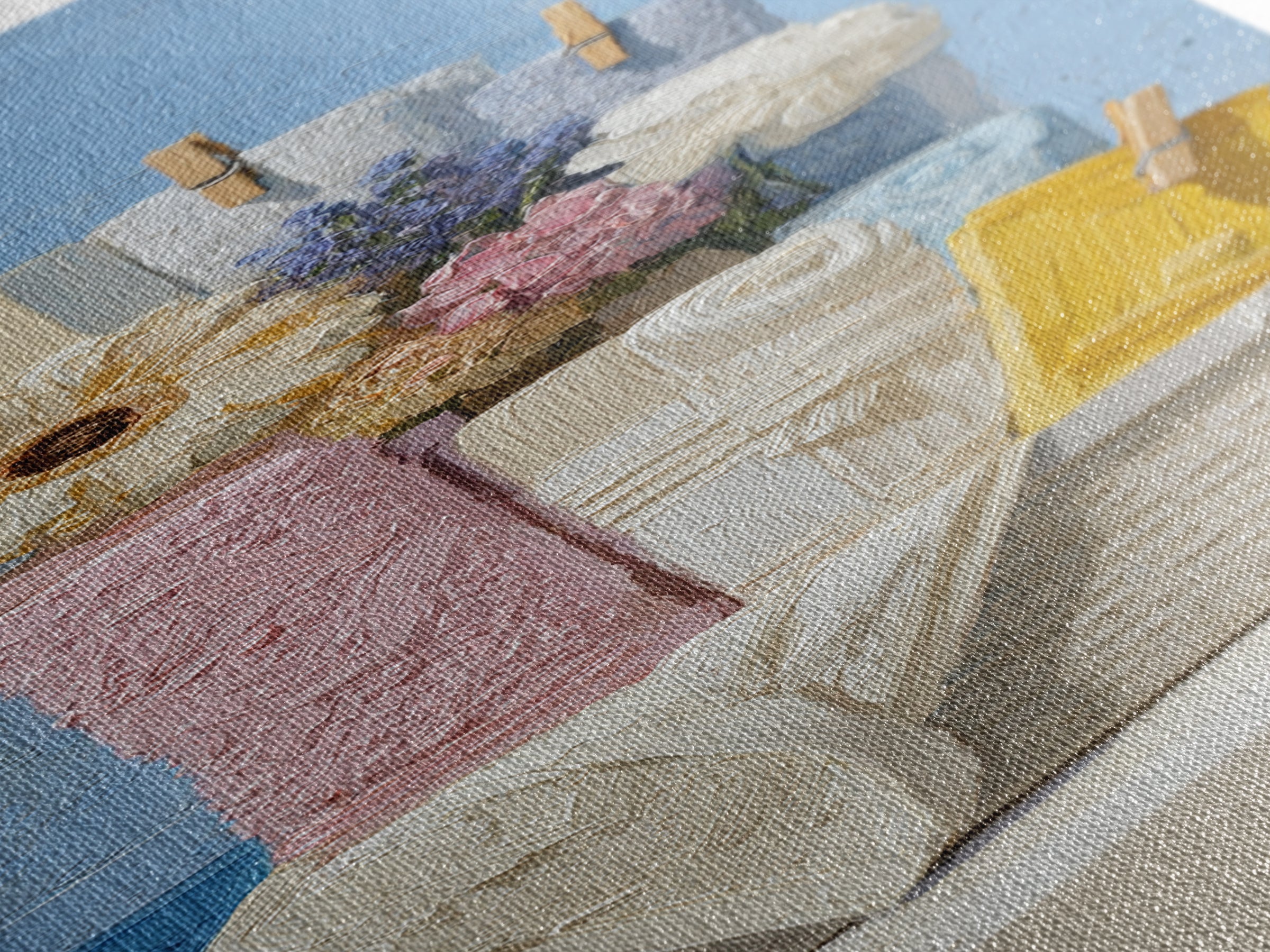 Basket of Folded Towels Framed Canvas Print, Laundry Room Art, Digital Art Print, Living Room Decor, Fine Art, Clean, LRA-1x3-74