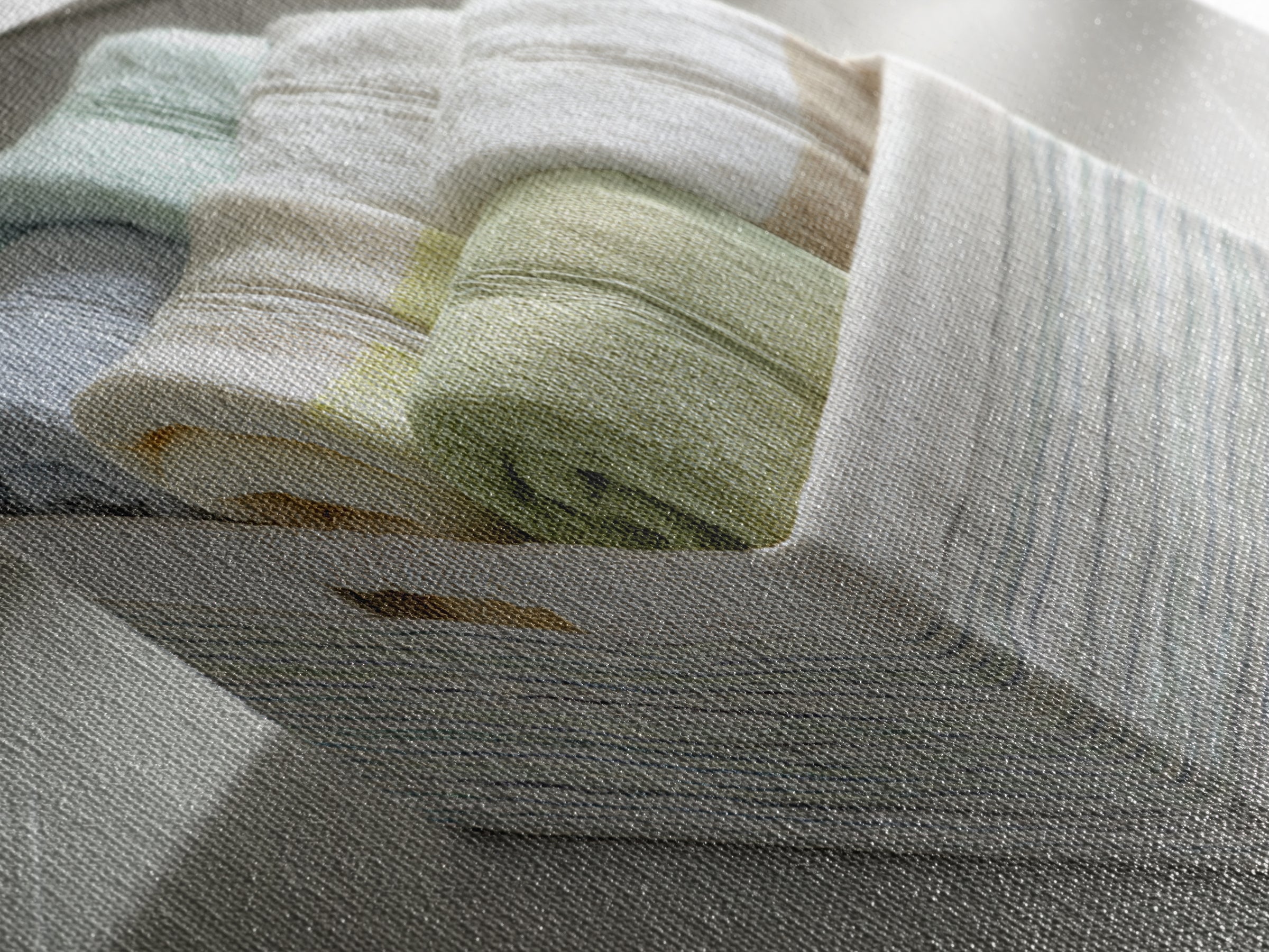 Basket of Folded Towels Framed Canvas Print, Laundry Room Art, Art Print, Living Room Decor, Fine Art, Clean, Artwork, LRA-2x1-10