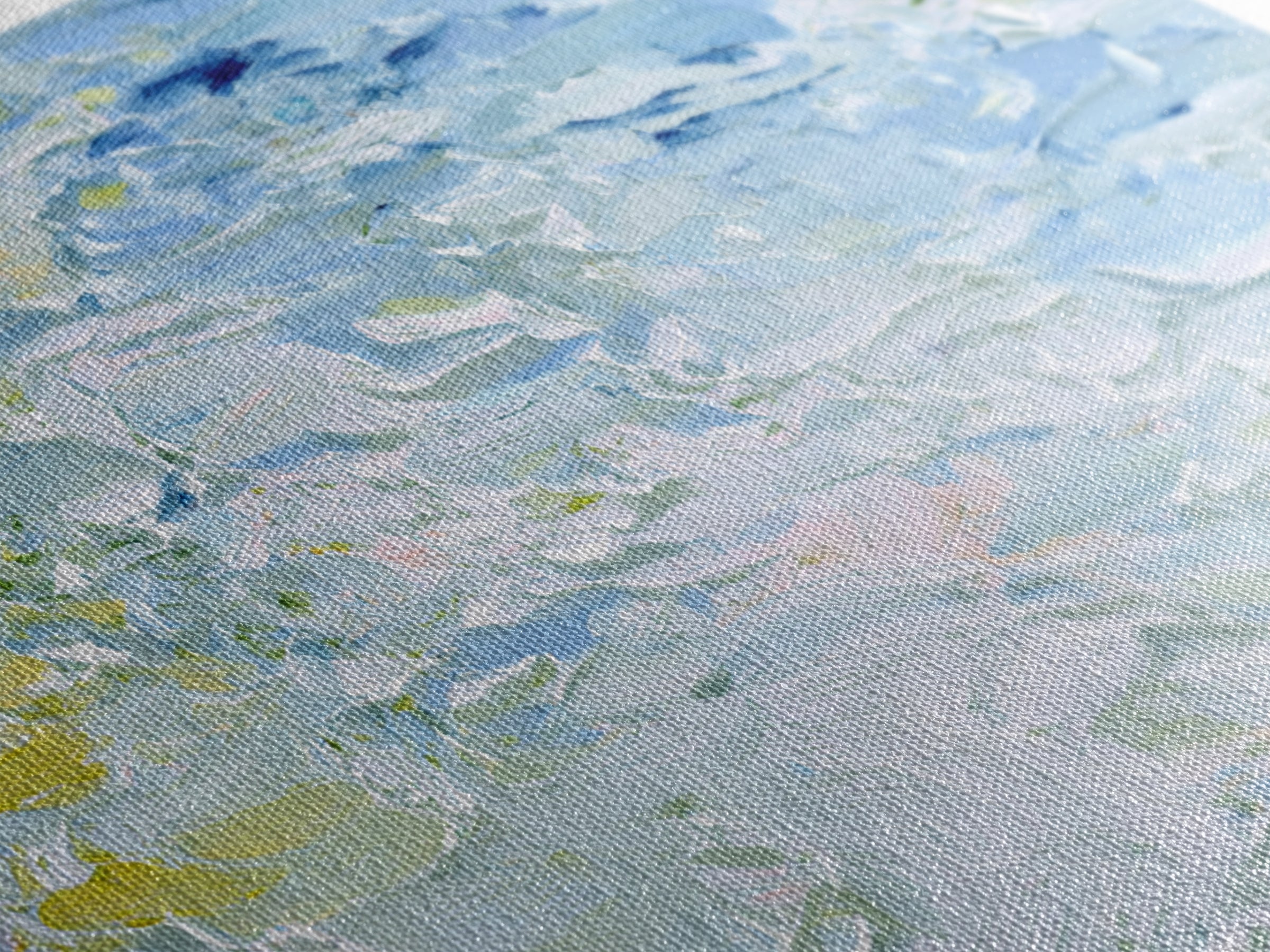 Clean Blue Water Ripple Abstraction Framed Canvas Print, Laundry Room Art, Fine Art Print, Living Room Decor, Abstract Art, LRA-2x1-14