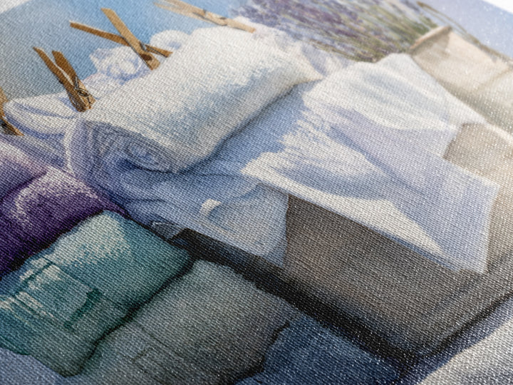 Basket of Folded Towels Framed Canvas Print, Laundry Room Art, Art Print, Living Room Decor, Fine Art, Clean, Artwork, LRA-2x1-34