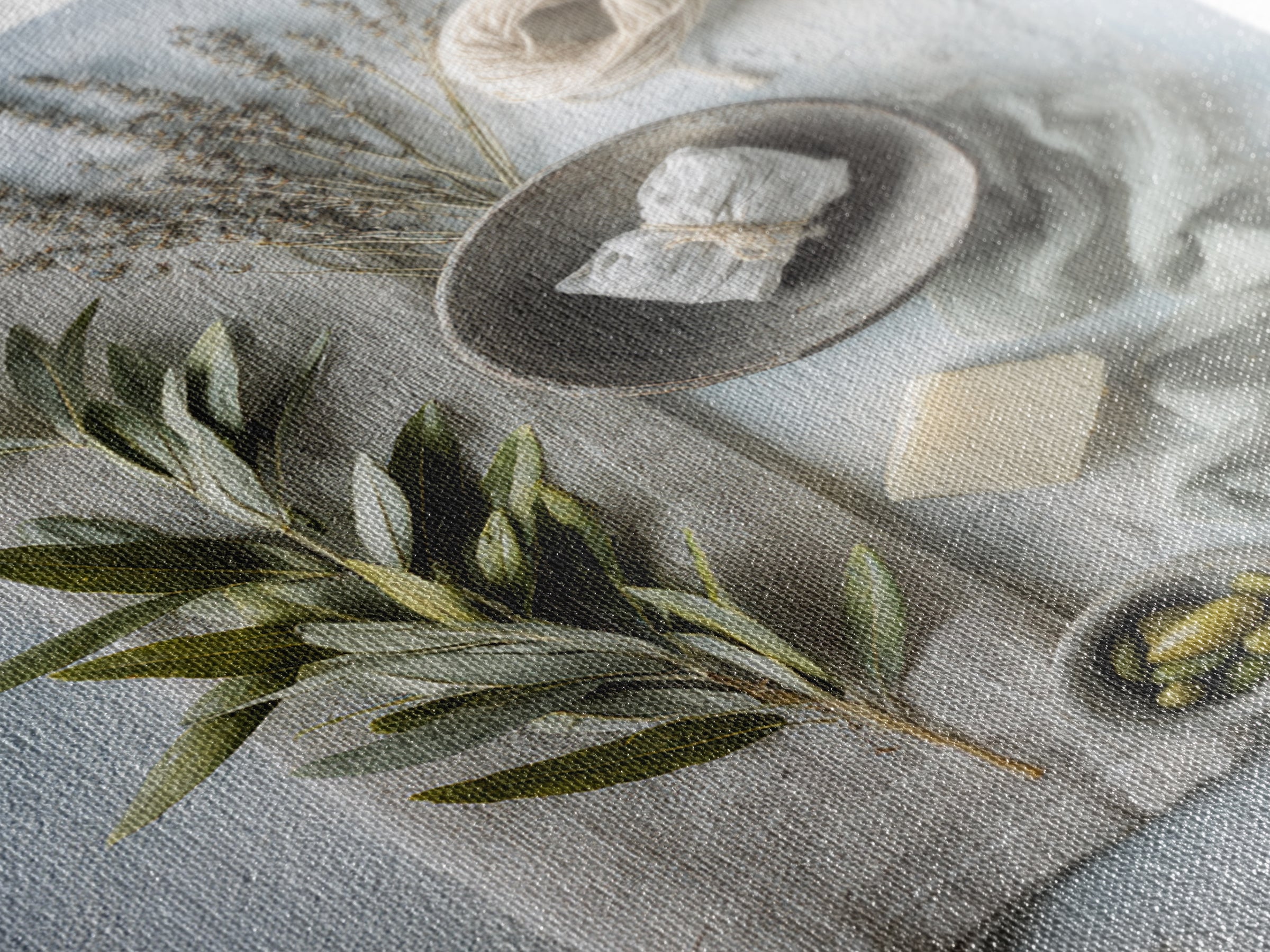 Lavender Sachet and Ribbon Still Life Framed Canvas Print, Laundry Room Art, Home Decor, Living Room Decor, Fine Art, Clean, LRA-2x3-1