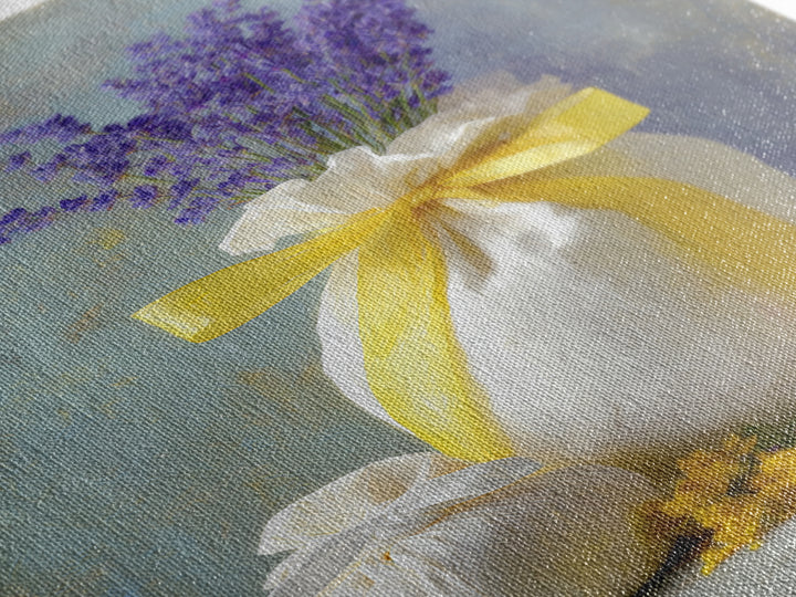 Lavender Sachet and Ribbon Still Life Canvas Print, Laundry Room Art, Digital Wall Art, Living Room Decor, Fine Art, Clean, LRA-2x3-49