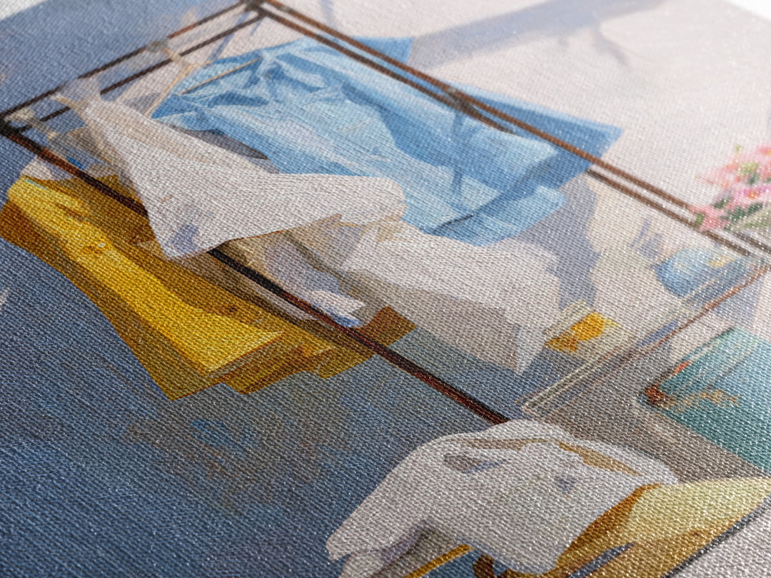 Retro Iron Illustration Canvas Print, Laundry Room Art, Printable Art, Living Room Decor, Fine Art, Clean, Whimsical Art, LRA-2x3-65