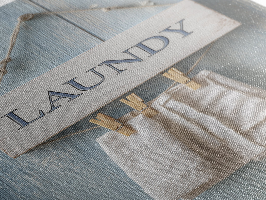 Farmhouse Laundry Sign Ornament Without Words Framed Canvas Print, Laundry Room Art, Artwork, Living Room Decor, Clean, LRA-2x3-75