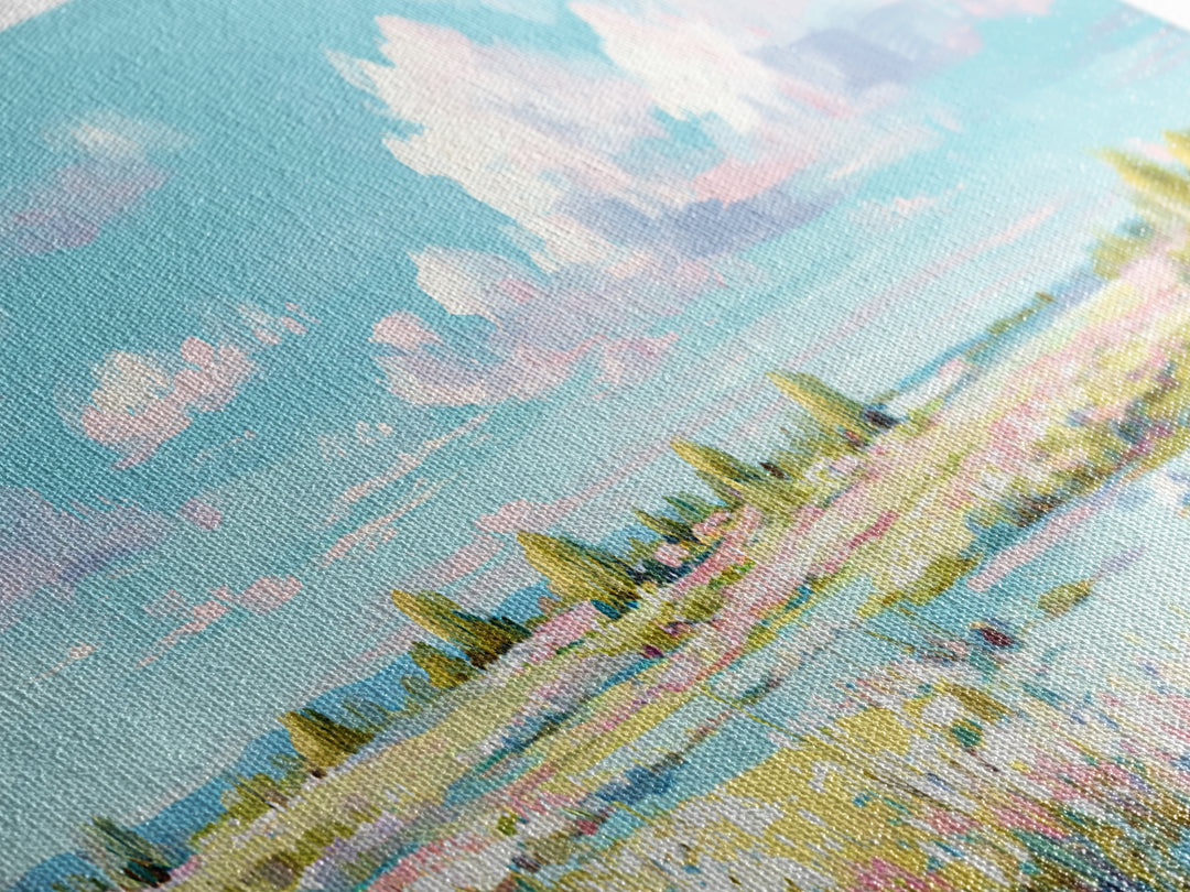 Fresh Air Meadow Landscape for Clean Mood Canvas Print, Laundry Room Art, Fine Art Print, Living Room Decor, Oil Painting, LRA-3x1-39