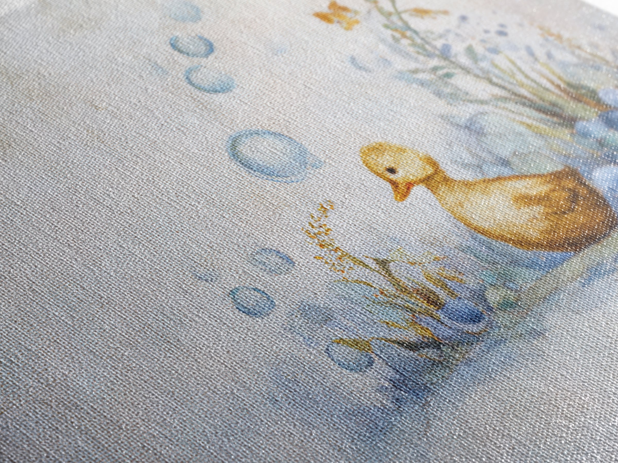 Duck and Bubbles Whimsical Watercolor Framed Canvas Print, Laundry Room Art, Downloadable Art, Living Room Decor, Clean, LRA-3x2-19