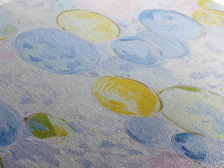 Soap Bubbles Rendered as Playful Abstract Circles Canvas Print, Laundry Room Art, Farmhouse Wall Decor, Living Room Decor, LRA-3x2-34