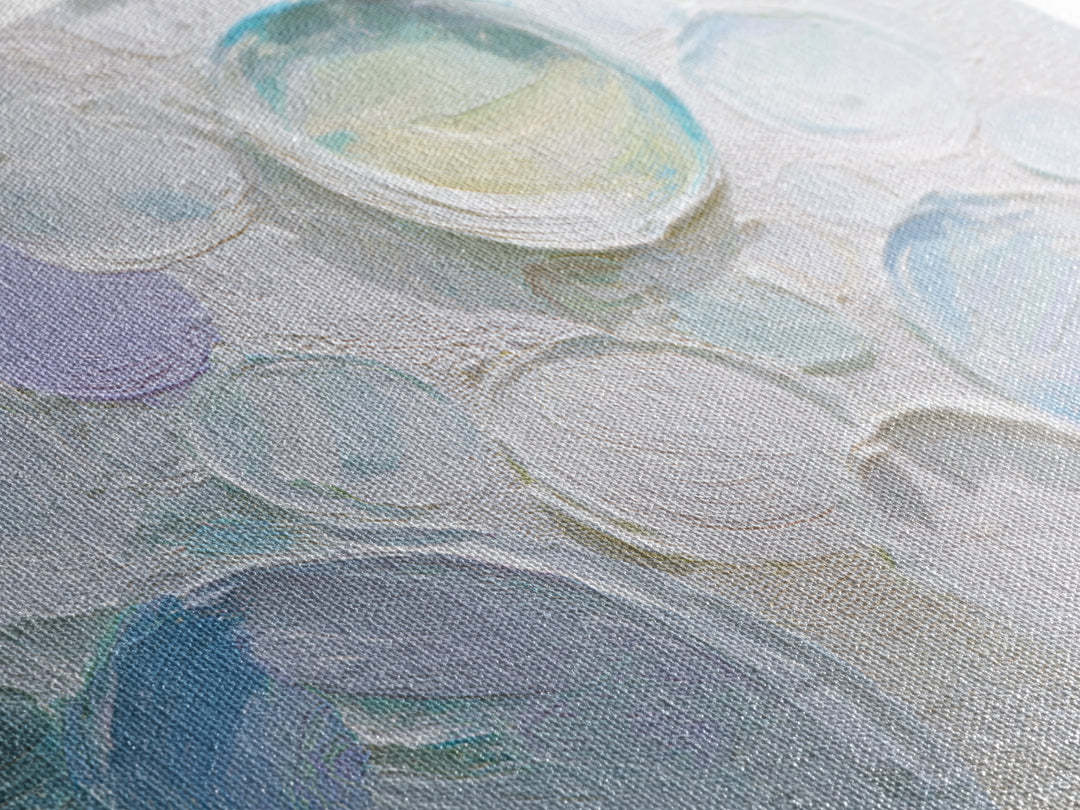 Soap Bubbles Rendered as Playful Abstract Circles Canvas Print, Laundry Room Art, Downloadable Art, Living Room Decor, Clean, LRA-3x2-82