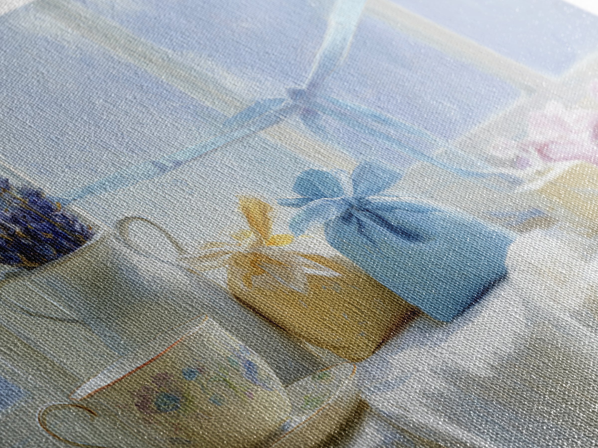 Lavender Sachet and Ribbon Still Life Canvas Print, Laundry Room Art, Digital Art Print, Living Room Decor, Fine Art, Clean, LRA-3x2-93