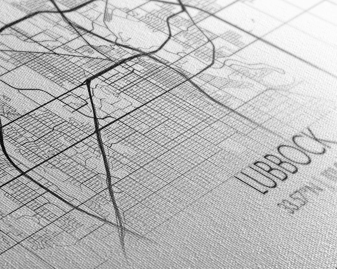 Lubbock City Map, Texas Map, Map Art, Modern Art, Wall Art, Canvas Art, Gift For Women, Living Room Wall Art, Wall Hanging, Texas Wall Art