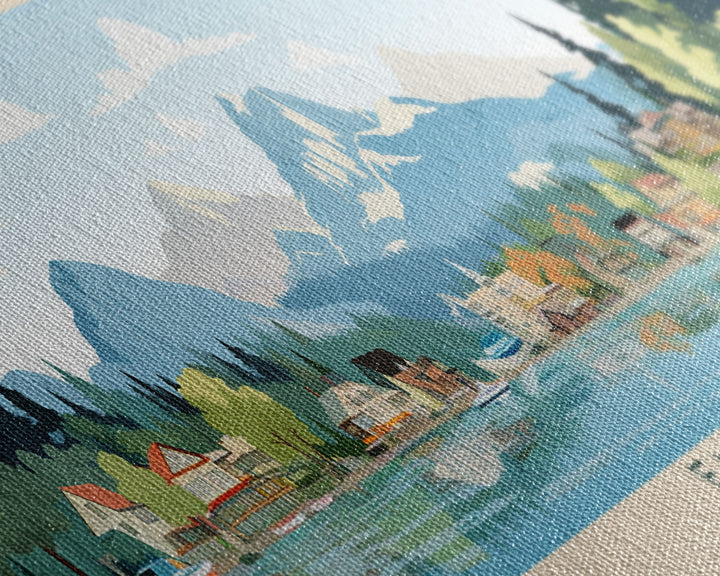 East Lake Oregon Framed Canvas Print, Panoramic Landscape Art, Midcentury Modern, Pop Art, Living Room Wall Art, Travel Poster, Beautiful Nature Art
