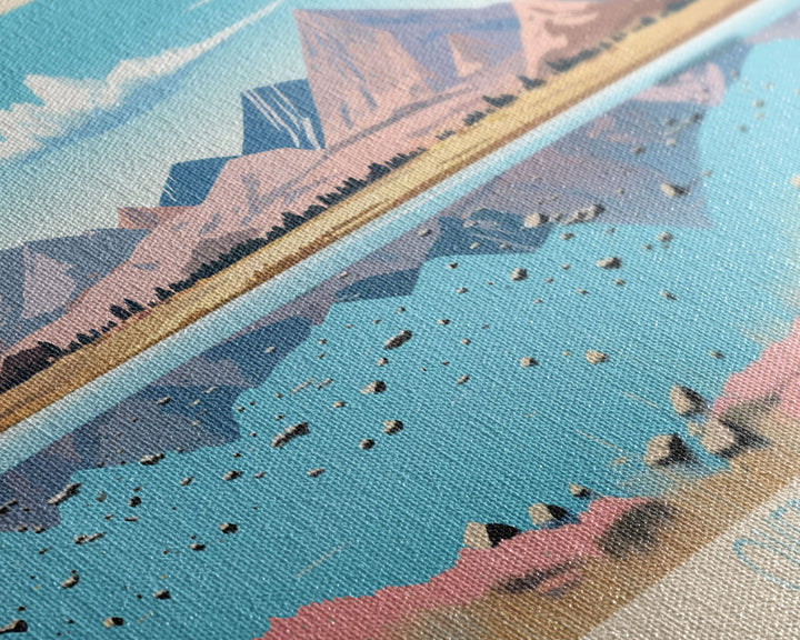 Overland Lake, Nevada Framed Canvas Print, Panoramic Wall Art, Midcentury Modern, Pop Art, Home Decor, Travel Poster, Bedroom Art