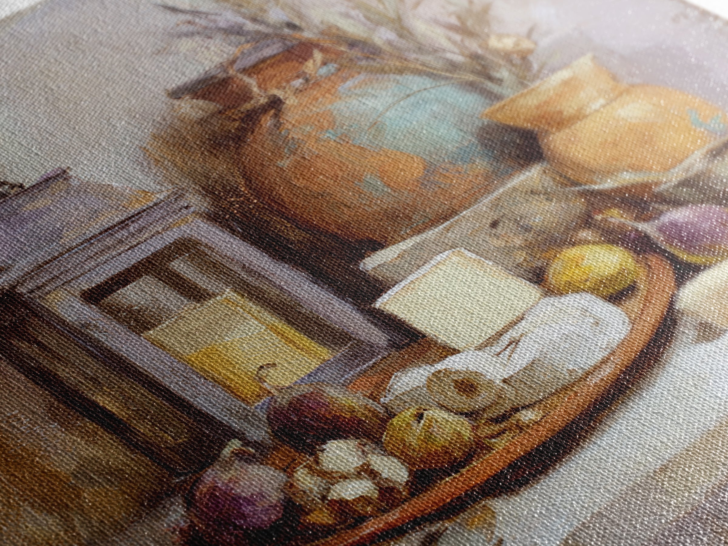 Figs Olives and Cheese Still Life Framed Canvas Print, Mediterranean Art, Wall Decor, Living Room Decor, Fine Art, Azure, MAR-1x1-80