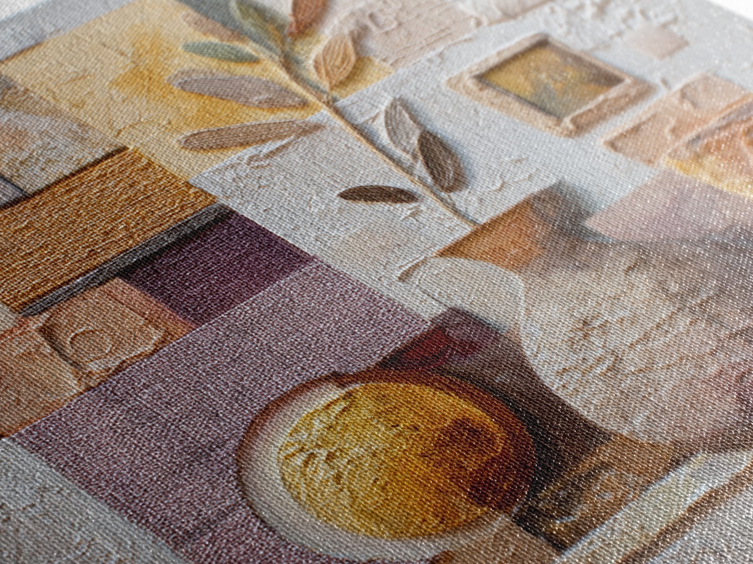 Warm Terra Cotta Abstract Landscape Canvas Print, Mediterranean Art, Living Room Art, Living Room Decor, Oil Painting, Azure, MAR-1x1-86
