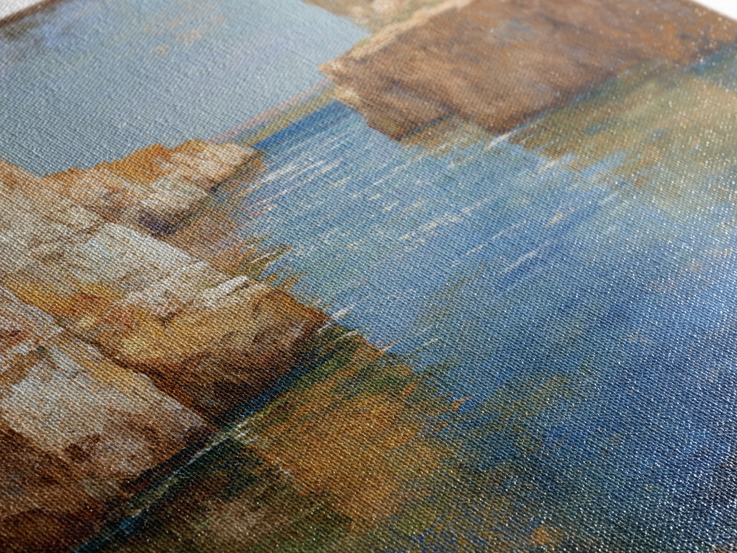 Coastal Cliffs with Sparkling Blue Water Canvas Print, Mediterranean Art, Coastal Wall Decor, Living Room Decor, Azure, MAR-1x1-92