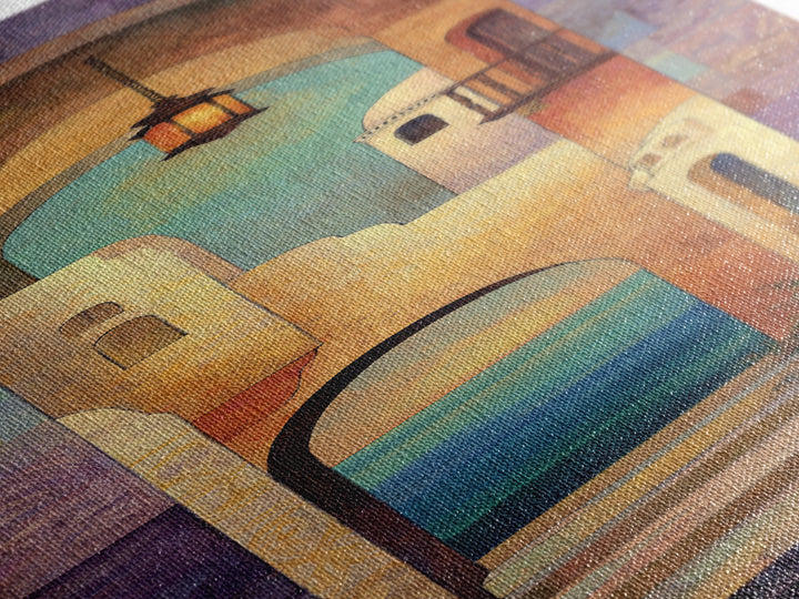 Mediterranean Arch Framing Ocean Horizon Framed Canvas Print, Mediterranean Art, Statement Artwork, Living Room Decor, Azure, MAR-1x3-15