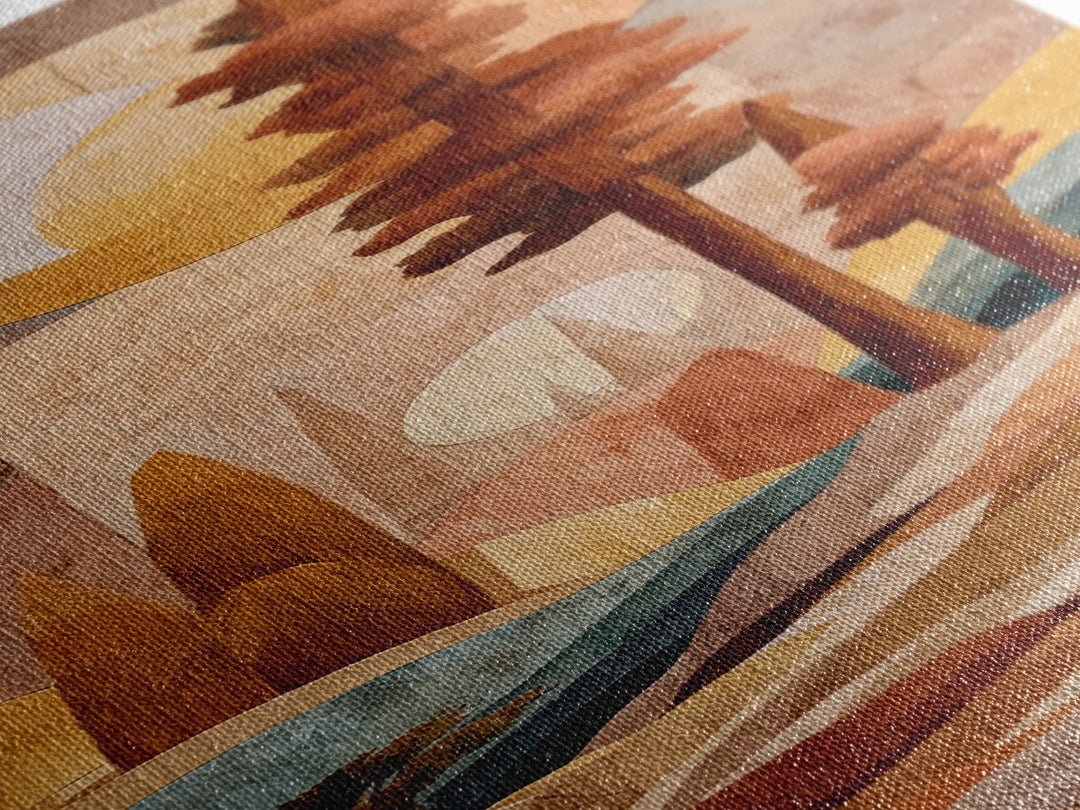 Warm Terra Cotta Abstract Landscape Canvas Print, Mediterranean Art, Watercolor Art, Living Room Decor, Fine Art, Azure, MAR-1x3-2