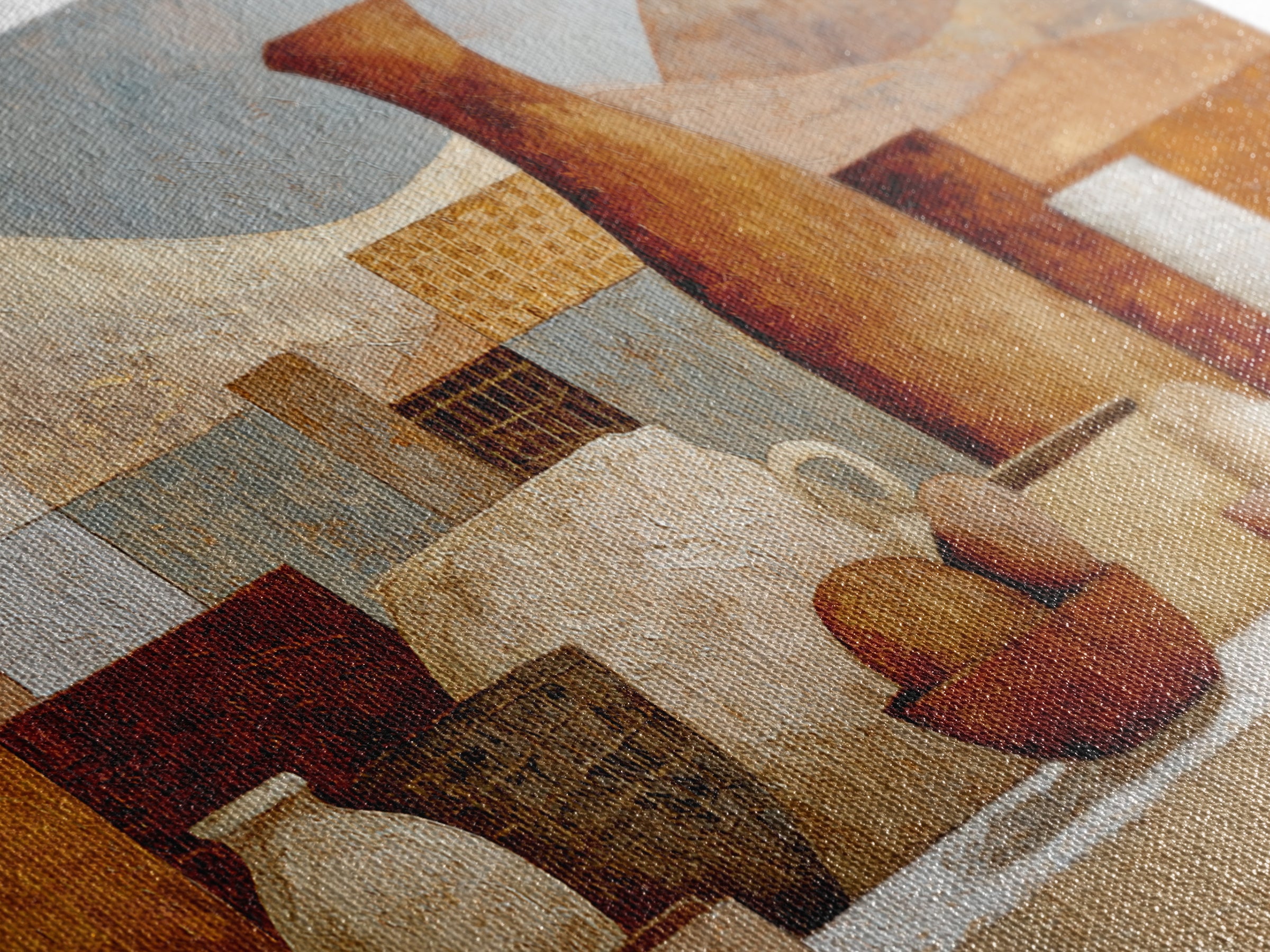 Warm Terra Cotta Abstract Landscape Framed Canvas Print, Mediterranean Art, Fine Art Print, Living Room Decor, Fine Art, Azure, MAR-2x1-34