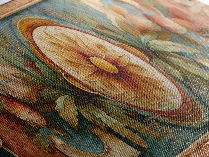 Greek Vase Modern Floral Design Canvas Print, Mediterranean Art, Fine Art Print, Living Room Decor, Fine Art, Azure, MAR-3x1-31