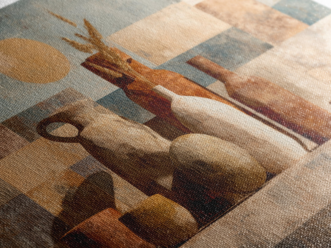 Warm Terra Cotta Abstract Landscape Canvas Print, Mediterranean Art, Printable Art, Living Room Decor, Fine Art, Azure, MAR-3x2-66