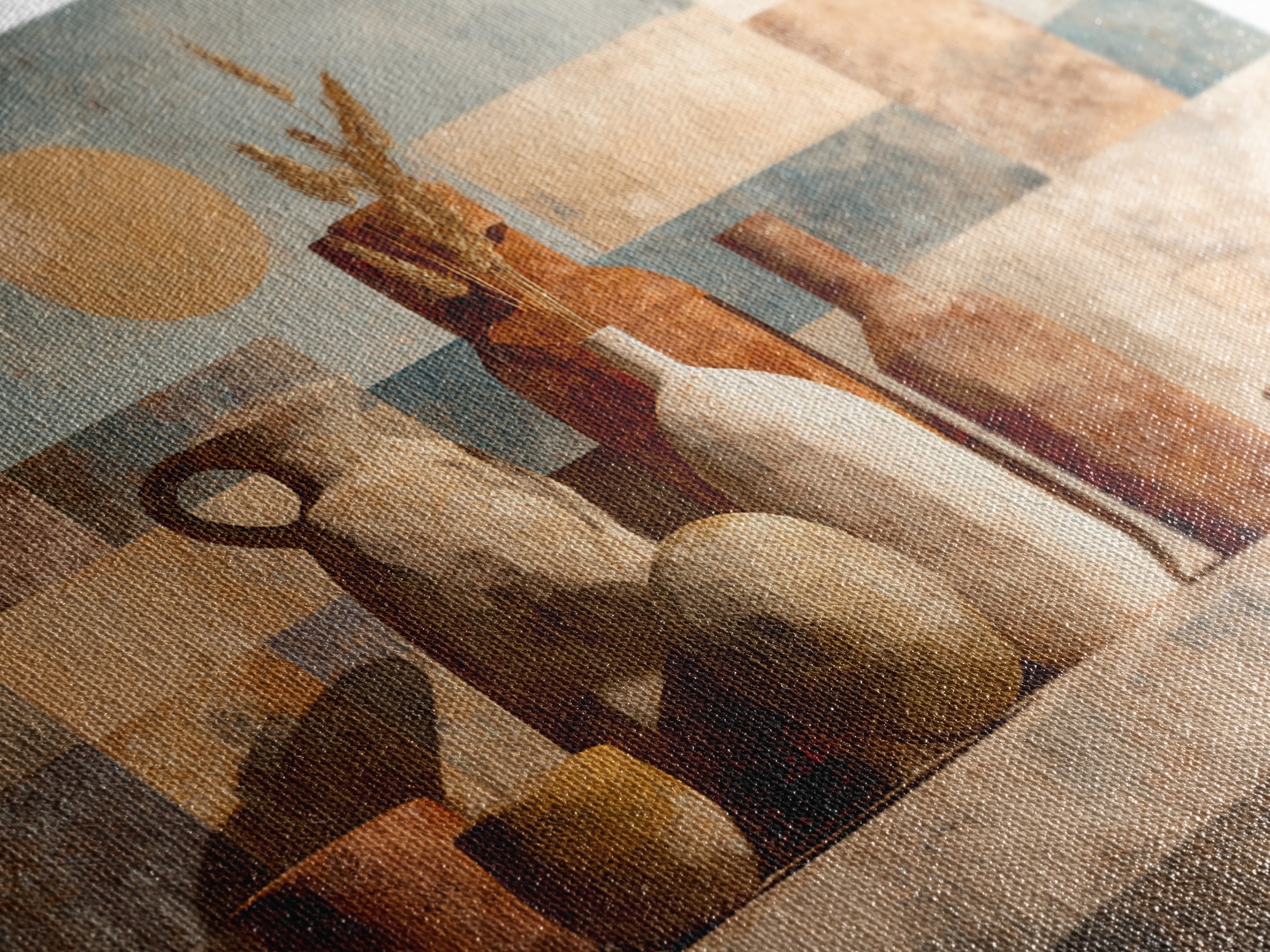 Warm Terra Cotta Abstract Landscape Canvas Print, Mediterranean Art, Printable Art, Living Room Decor, Fine Art, Azure, MAR-3x2-66