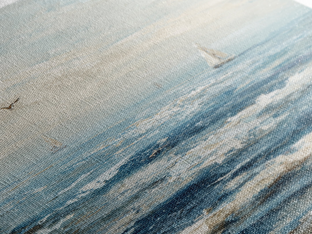 Elegant Moonlit Ocean Horizon Framed Canvas Print, Master Bedroom, Modern Decor, Bedroom Decor, Fine Art, Sanctuary, Wall Decor, MAS-1x1-1