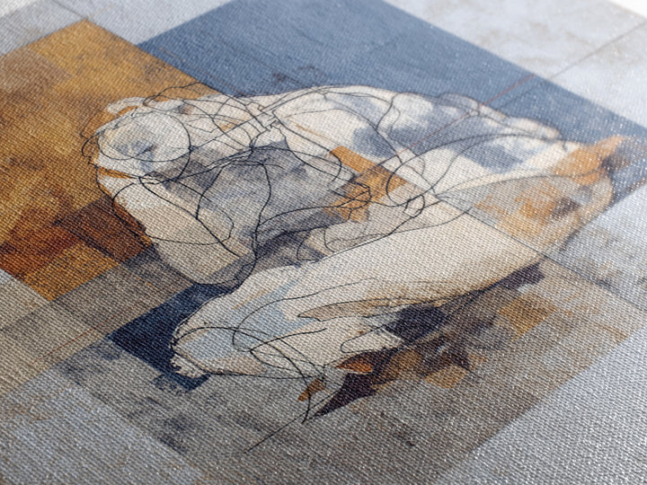Classical Reclining Figure Implied Through Line Art Canvas Print, Master Bedroom, Wall Decor Bedroom, Bedroom Decor, Sanctuary, MAS-1x1-22