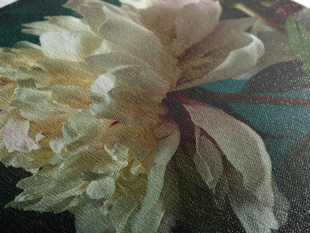 Romantic Neutral Peony Closeup Canvas Print, Master Bedroom, Vinyl Wall Decal, Bedroom Decor, Fine Art, Sanctuary, MAS-1x1-26