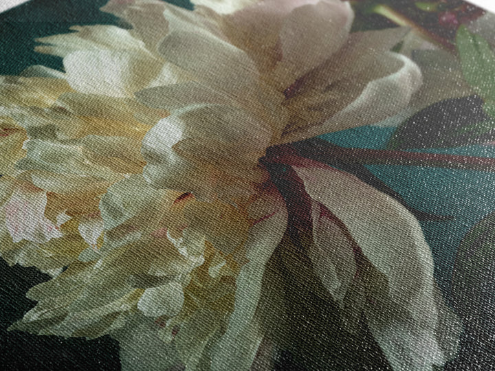 Romantic Neutral Peony Closeup Canvas Print, Master Bedroom, Vinyl Wall Decal, Bedroom Decor, Fine Art, Sanctuary, MAS-1x1-26