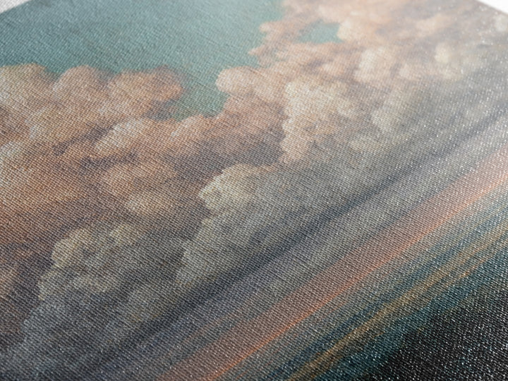 Blush and Taupe Cloudscape Canvas Print, Master Bedroom, Over Bed Wall Art, Bedroom Decor, Oil Painting, Sanctuary, MAS-1x1-30