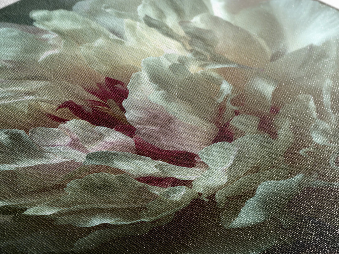 Romantic Neutral Peony Closeup Canvas Print, Master Bedroom, Textured Painting, Bedroom Decor, Fine Art, Sanctuary, Wall Decal, MAS-1x1-98