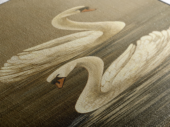 Romantic Swan Pair on Dark Water Canvas Print, Master Bedroom, Set of 2 Prints, Bedroom Decor, Abstract Art, Sanctuary, MAS-1x3-51