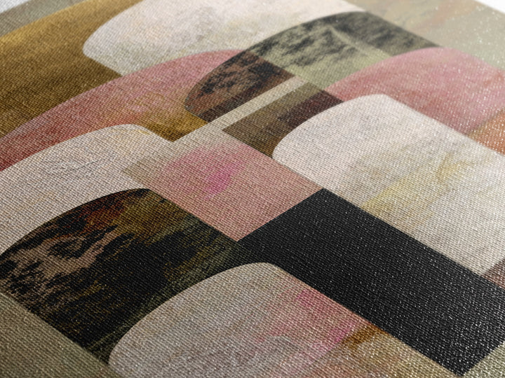 Gold Accented Abstract Arches Canvas Print, Master Bedroom, Rustic Home Decor, Bedroom Decor, Abstract Art, Sanctuary, MAS-1x3-68