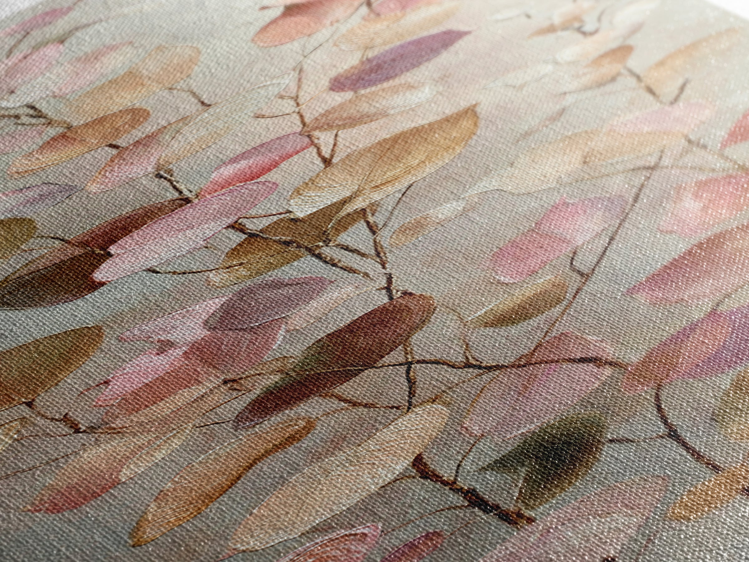 Gentle Eucalyptus Watercolor Branches Canvas Print, Master Bedroom, Living Room Prints, Bedroom Decor, Fine Art, Sanctuary, MAS-1x3-72
