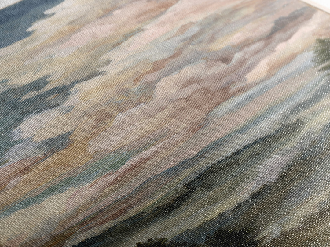 Blush and Taupe Cloudscape Canvas Print, Master Bedroom, Wall Art, Bedroom Decor, Oil Painting, Sanctuary, Bedroom Wall Art, MAS-1x3-90