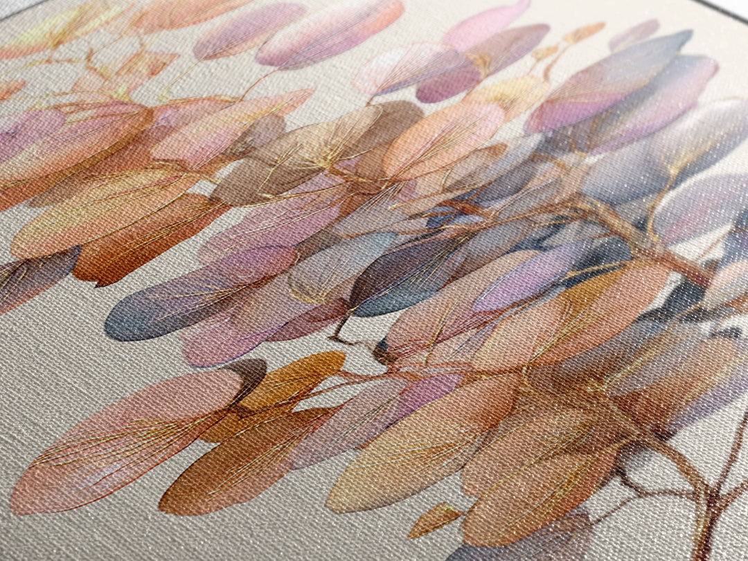 Gentle Eucalyptus Watercolor Branches Framed Canvas Print, Master Bedroom, Set of 2 Prints, Bedroom Decor, Fine Art, Sanctuary, MAS-1x3-96