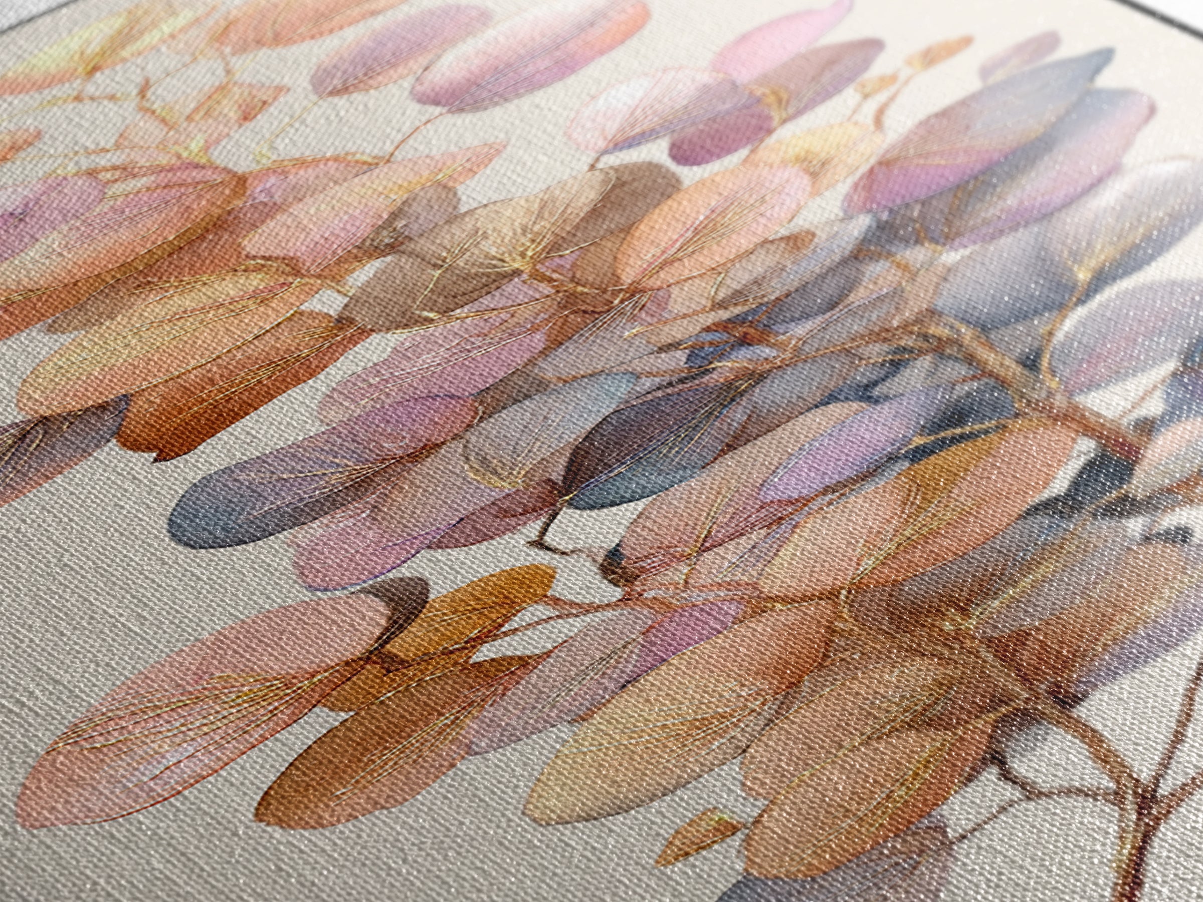 Gentle Eucalyptus Watercolor Branches Framed Canvas Print, Master Bedroom, Set of 2 Prints, Bedroom Decor, Fine Art, Sanctuary, MAS-1x3-96
