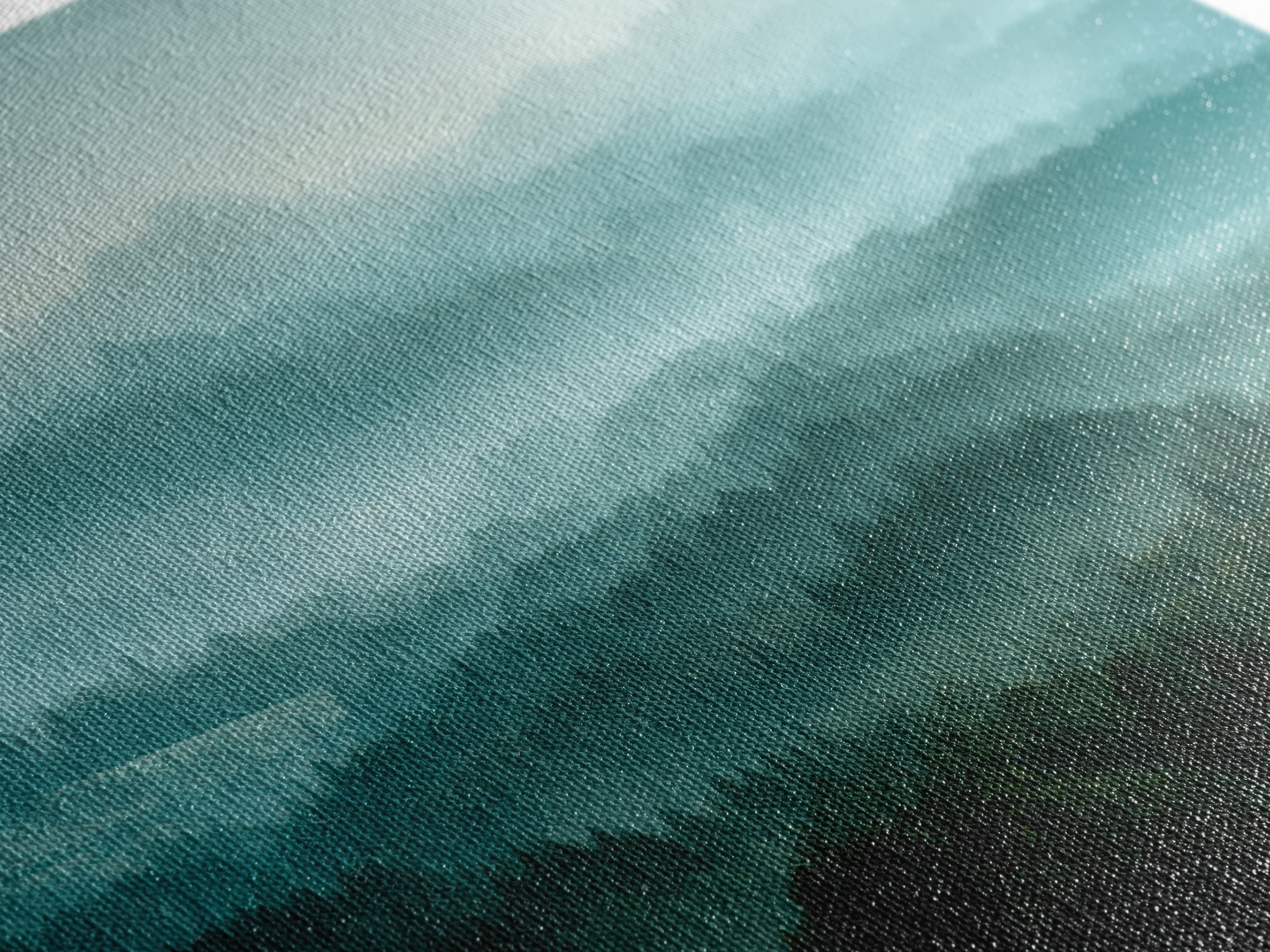 Calm Misty Forest Panorama Framed Canvas Print, Master Bedroom, Minimalist Decor, Bedroom Decor, Oil Painting, Sanctuary, MAS-2x1-24