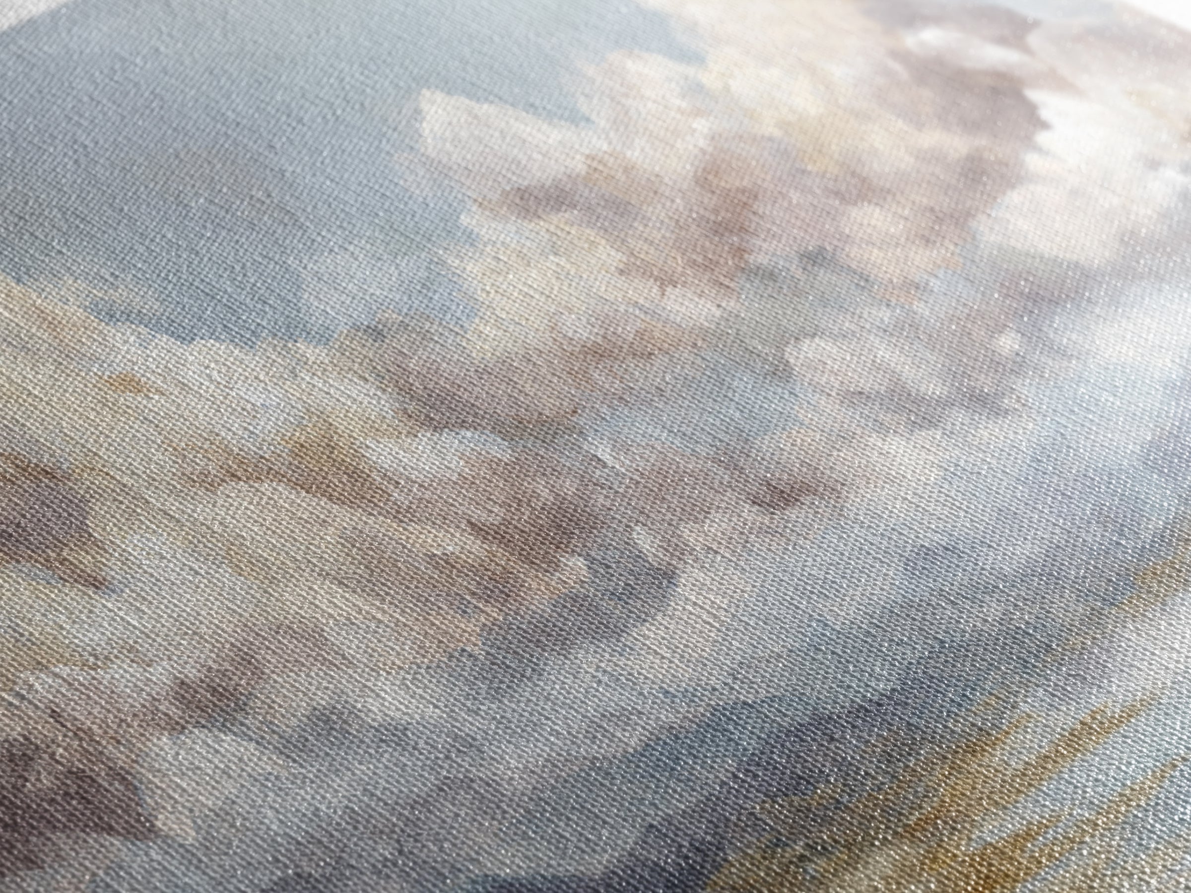 Blush and Taupe Cloudscape Canvas Print, Master Bedroom, Wall Decal, Bedroom Decor, Watercolor Art, Sanctuary, MAS-2x1-98