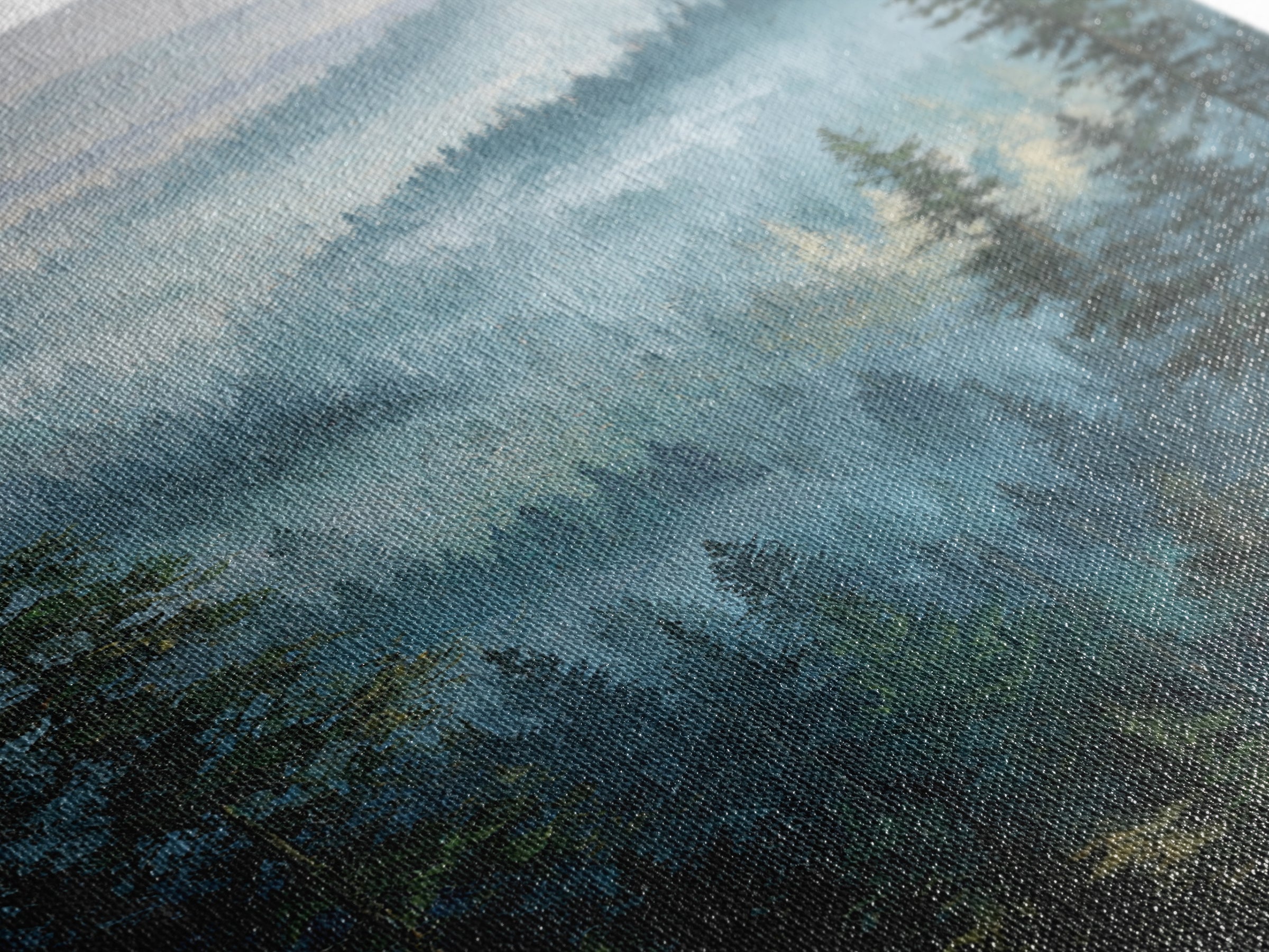 Calm Misty Forest Panorama Framed Canvas Print, Master Bedroom, Modern Decor, Bedroom Decor, Fine Art, Sanctuary, Wall Decor, MAS-2x3-84