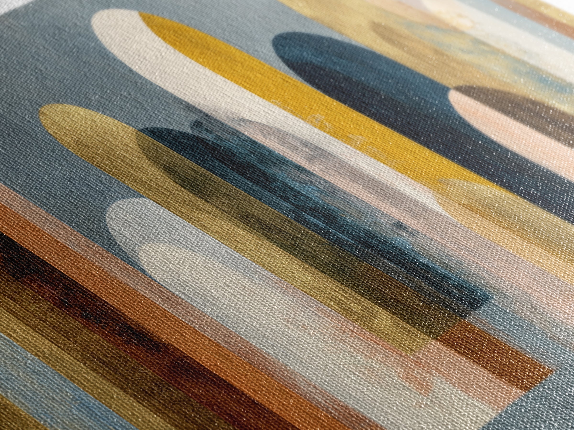 Gold Accented Abstract Arches Canvas Print, Master Bedroom, Textured Painting, Bedroom Decor, Abstract Art, Sanctuary, MAS-3x1-48
