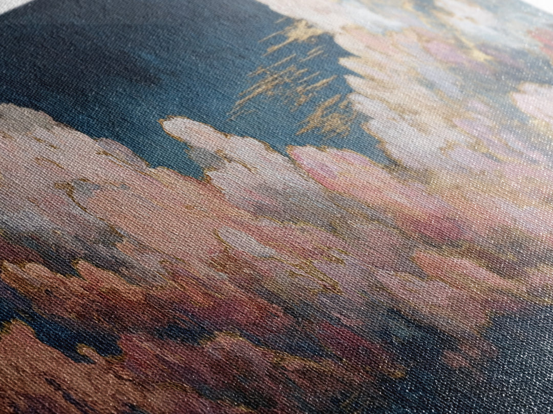 Blush and Taupe Cloudscape Canvas Print, Master Bedroom, Wall Art, Bedroom Decor, Oil Painting, Sanctuary, Bedroom Wall Art, MAS-3x1-70