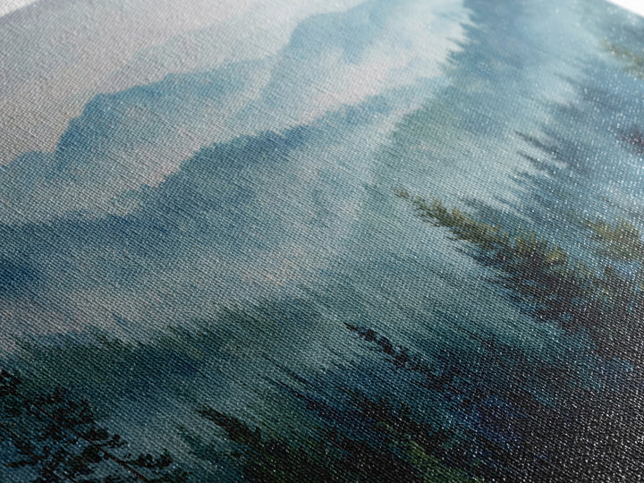 Calm Misty Forest Panorama Canvas Print, Master Bedroom, Room Decor, Bedroom Decor, Sanctuary, Wall Decal, Printable Art, MAS-3x2-56