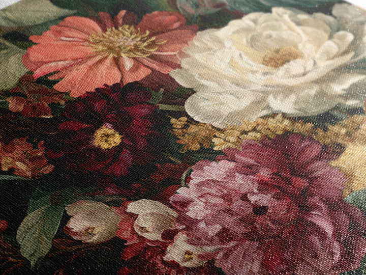 Crowded Botanical Tapestry Framed Canvas Print, Maximalist Art, Digital Print, Living Room Decor, Oil Painting, Maximal, MAX-1x1-7