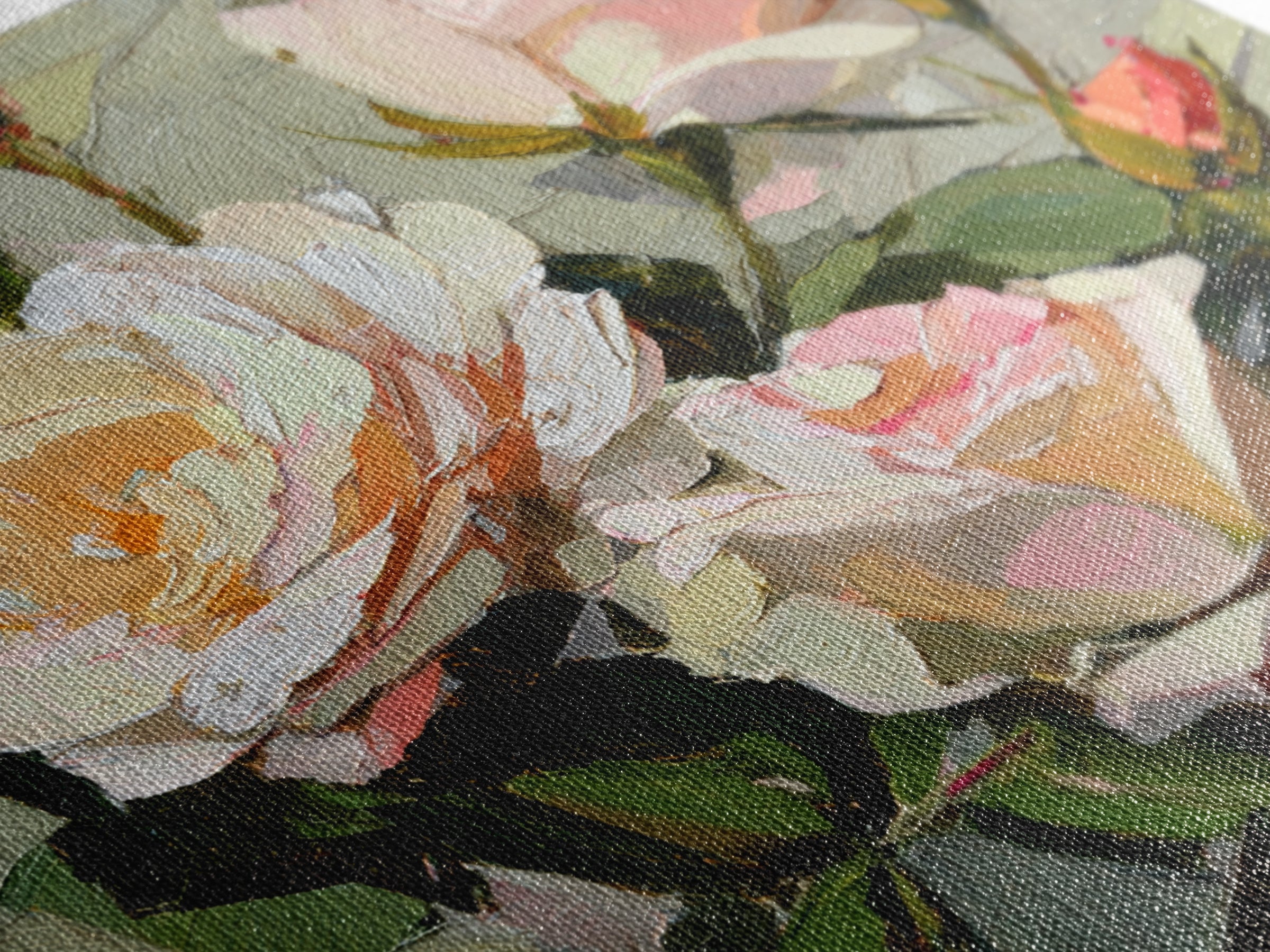 Baroque Roses Mixed Framed Canvas Print, Maximalist Art, Statement Artwork, Living Room Decor, Abstract Art, Maximal, MAX-1x1-78