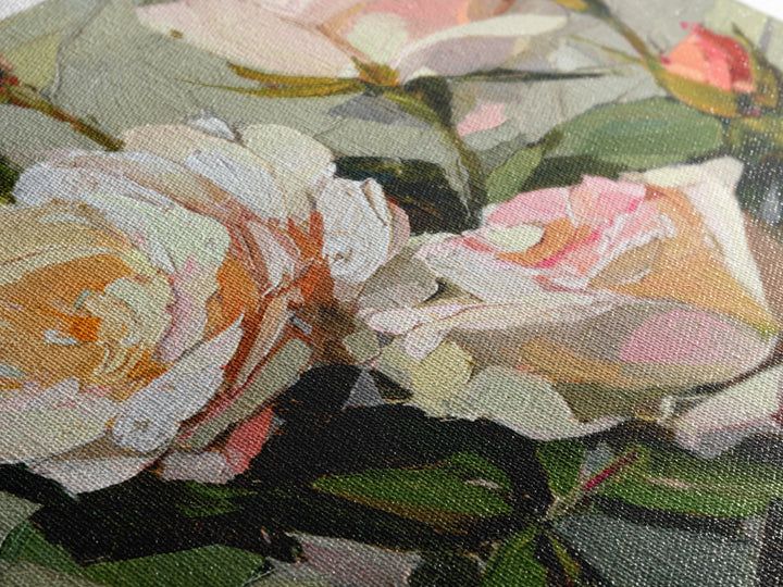 Baroque Roses Mixed Framed Canvas Print, Maximalist Art, Statement Artwork, Living Room Decor, Abstract Art, Maximal, MAX-1x1-78