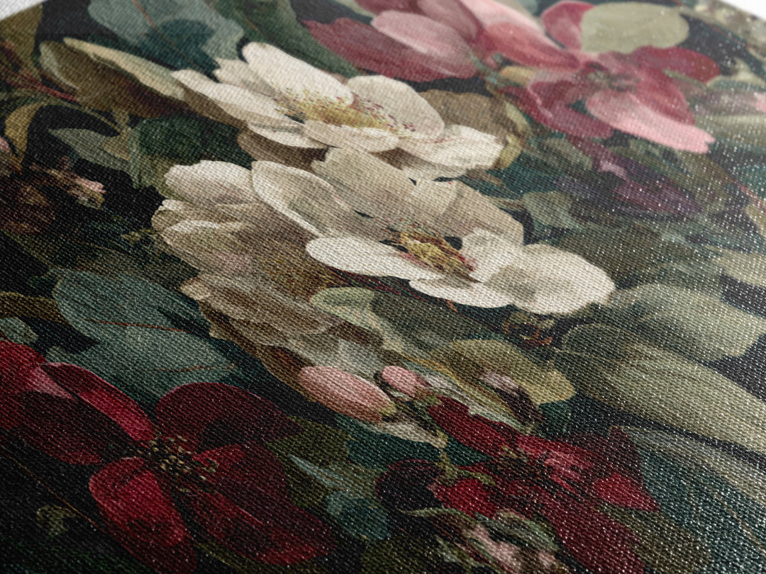 Crowded Botanical Tapestry Framed Canvas Print, Maximalist Art, Abstract Wall Art, Living Room Decor, Fine Art, Maximal, MAX-2x1-51